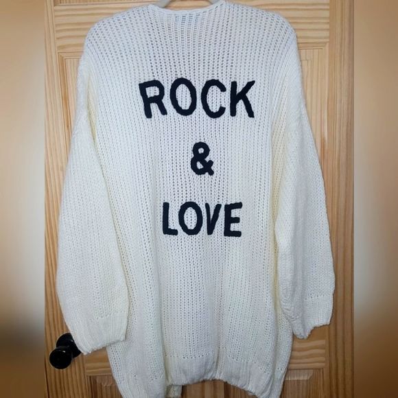 Sweaters - White ROCK AND LOVE CARDIGAN